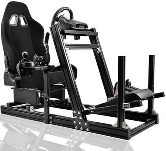 Marada Sim Racing Cockpit Wheel Stand Adjustable Aluminum Fit for Thrustmaster,Fanatec,Moza,Logitech,PXN Racing Frame with Seat, Not Include Steering Wheel,Pedals,Handbrake,Monitor