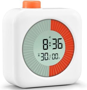 EooCoo Digital Visual Timer, 60-Minute Countdown Timer for Kids and Adults, Time Management Tool, Timer Clock Alarm 3 in 1, for Home Kitchen Office, Back to School Supplies