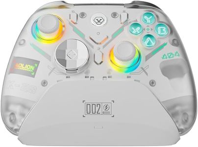 BLESSOURCE PC Controller,Bluetooth Controller with Hall Triggers,Hall Joysticks,RGB Light,for PC/Switch/iOS/Android 1000mAh with Charging Dock.