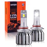 wattstar 9006 LED Headlight Bulbs Conversion Kit, 64W Super Bright Hi/Lo Beam Headlamp with Fan, IP68 Flip Chip 9600LM 6500K White 2-Pack