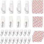 Sinfuo 24 Hooks for Hanging Variety Pack, Adhesive Wall Hooks Heavy Duty with 36 Stirps,no Damage Large midium Small Sticky Utility Hooks for Outdoor、Tower、Keys