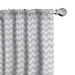 Ambesonne Grey and White Window Curtains Pack of 2, Chevron Pattern Zigzag Geometrical Arrow Lines Stripes Abstract Print, Lightweight Set with Rod Pocket, 4 Panels of - 28" x 84", Grey White