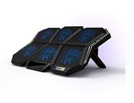 Cosmic Byte Meteoroid Laptop Cooling Pad with 6 Fan upto 17 inch laptops (Black/Blue)