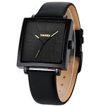 Fogitbok Watches for Women Waterproof Womens Leather Watch Women's Wrist Watches Quartz Ladies Watches for Small Wrists Thin Watch, Black, minimalist