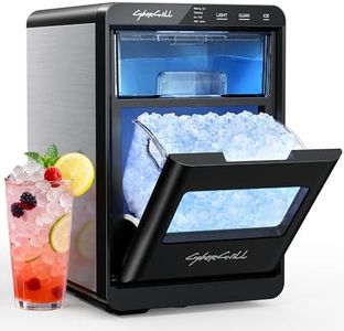 CyberChill Nugget Ice Maker Countertop 44lbs Per Day Pebble Sonic Ice Makers Machine Chewable Pellet Ice with Self-Cleaning Removable Water Tank See Through Window for Home/Kitchen/Office