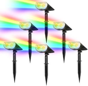 Linkind Christmas Solar Lights Outdoor StarRayS, Christmas Decorations Color Changing Solar Spot Lights, IP67 Waterproof for Landscape Garden Pathway Walkway (Multicolor, 6 Pack)
