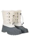 Mountain Warehouse Whistler Womens Snow Boots - Snowproof Ladies Winter Shoes, Warm, Textile Upper, Reinforced Heel & Toe Bumpers - Ideal for Walking, Hiking White Adult Shoe Size 4