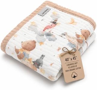 Organic Cotton Muslin Baby Blanket for Boys and Girls - Luxurious Soft Toddler Quilt for Swaddling - Gender Neutral Blanket - Baby and Toddler Gift - Dream Big