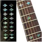 Fretboard Markers Inlay Stickers Decals for Guitars, Bass & Ukuleles - Traditional Slotted Diamonds - Abalone Mix