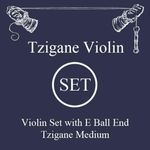 LARSEN STRINGS violin strings Tzigane multifilament fibre core set E steel ball end medium