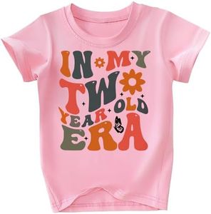 IDOPARAS Toddler Girls in My Birthday Era Outfit 2nd birthday Shirt Clothes for Girls Two Years Old Birthday Gift Colorful