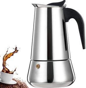 DITOSH 4 Cup Stovetop Espresso Maker Stainless Steel Moka Pot Espresso Maker Percolator Italian Coffee Maker Capable Moka Coffee Machine Cafe Percolator Maker for Home Camping 200ml 6.6oz