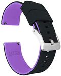 BARTON WATCH BANDS, 24mm Black/Purple - Elite Silicone Watch Bands - Quick Release