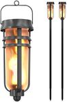 FoxFlame Metal Solar Torch Lights-A