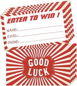 Raffle Tickets Enter to Win Cards - 3.5”x2” Entry Form Cards for Contest, Raffles, Fairs, Ballot Box, 50/50, Raffle Drum with Space for Name, Email Address and Phone Number Fields