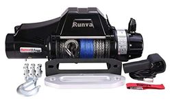 Runva 12500lbs/5670 kg Patented Waterproof Design Meets Ip67 Standards 12v Electric Winch with Dyneema Rope and Wireless Remote Used in Jeeps, Suvs, Trucks, Recovery