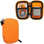 kwmobile Neoprene Case Compatible with in-Ear Headphones - 2.3 x 3.5 inches (6 x 9 cm) Case with Zip - Neon Orange