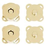 Artify | Stitchable Magnet Button Golden (Pack of 15) | Uses for Lock, Snaps, Clasps, Fasteners for Bags, Purse and DIY Works - Golden