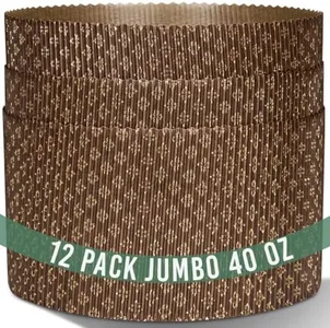 Premium Panettone Paper Mold Extra Large - 40 oz Disposable Panettone Pan for Cake and Bread - 7 in Panettone Mold 1 kg - Forms for Baking Paska and Kulich for Christmas 12 pack