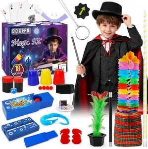 Magic Kit, Magic Tricks for Kids, Magic Set Includes Magic Wand Magician Costume, Pretend Play with Instruction for Kid Beginners, Christmas Halloween Birthday Gift Toys for Boys Girls Age 6-12