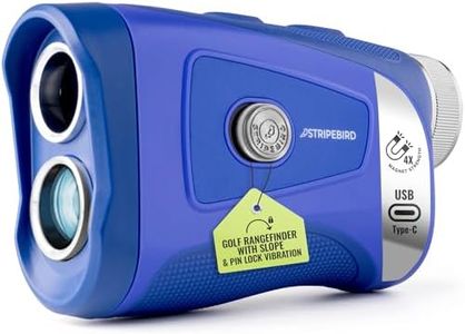 Stripebird - Pro Tour Golf Rangefinder with Slope (Blue) - Range Finder Golf with Ultra-Strength Magnet - Laser Rangefinder w/Slope Technology & Flag Pole Lock Vibration - Golf Range Finder