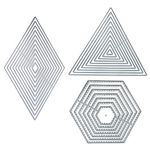 3 PCS Cutting Dies Stencil Metal Template Molds, TuNan Embossing Tools for Scrapbook Album Paper DIY Crafts Card Making - (Triangle, Hexagon, Diamond)