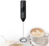 AREYCVK Handheld Milk frother Small Mixer for Drinks Whisk Frother of Battery Operated,Stainless Steel Frother forlatte,Cappuccino,hot,Chocolate, Matcha(Blcak)