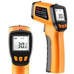 Digital Infrared Thermometer -58℉～1022℉ (-50℃～550℃), Non-Contact Laser Temperature Gun with LCD Display, Temperature Measurement Gun for BBQ, Oven, Adjustable Emissivity (Not for Human)