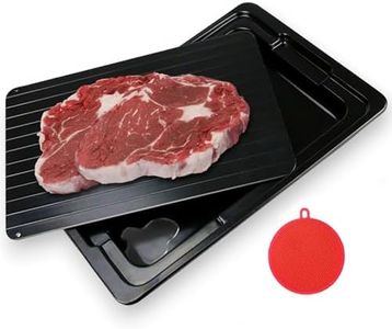 Defrosting Tray for Frozen Meat with Drip Tray Rapid Food Thawing Aluminum Board Keep Original Food Flavor Physical Defrosting Plate Without Microwave
