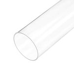 uxcell Clear Rigid Acrylic Pipe 41mm(1 5/8") ID x 45mm OD x 305mm(12"), 2mm(3/32") Wall Round Tube Tubing