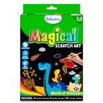 Skillmatics Magical Scratch Art Book for Kids - Dinosaurs, Craft Kits & Supplies, DIY Activity & Stickers, Gifts for Toddlers, Girls & Boys Ages 3, 4, 5, 6, 7, 8, Travel Toys