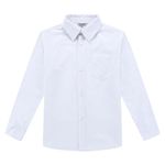 Bienzoe Boy's School Uniform Long Sleeve Button Down Oxford Shirt White 6X (6-7 Years)