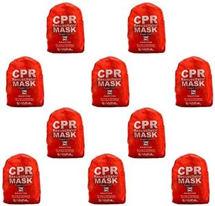 WNL Products CPR Rescue Mask, Adult/Child Pocket Resuscitator, Soft Case Kit with Belt Clip 10 Pack