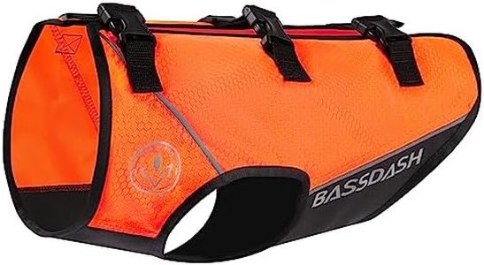 BASSDASH Dog Safety Vest Lightweight Water Resistant Chest Protection Blaze Orange Reflective High Visibility for Hunting Outdoor
