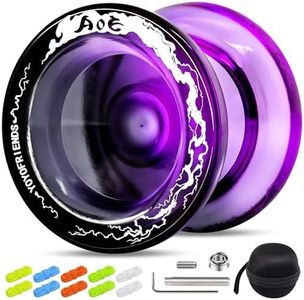 7YO AOE Yoyo Professional Responsive Yoyo for Kids, Beginner Yo-yo with Deep Finger Holes, Plastic Trick Yo Yo with Unresponsive Bearing + 10 Strings + Storage Bag
