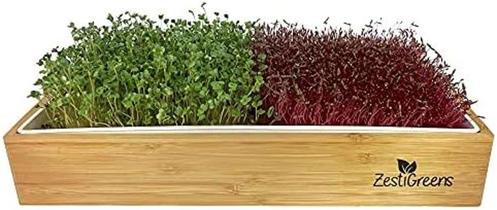 Complete Microgreens Growing Kit - Self-Watering for Effortless Growth - Gift with Trays, Seeds, Mats, and Bamboo Surround. Soil-Free, Simple Setup, One-Time Watering. Guaranteed Sprouting Success