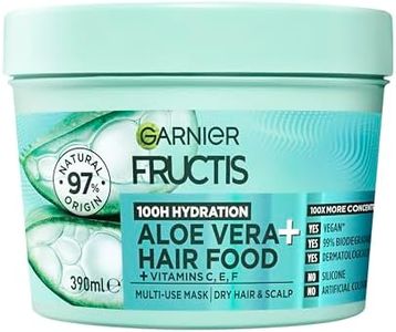 Garnier Fructis Hair Food Hydrating Aloe Vera Hair Mask Treatment 390ml - Deeply Moisturizing for Dry Hair - Vegan Formula, 98% Natural Origin, Silicone-Free - Restores Incredible Softness and Shine