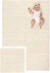 Lillefolk Stylish Baby Play Mat - Soft, Thick, Non-Toxic Foam, Covers 1.2 x 1.8m Large Infants, Kids Floor Playmat with Interlocking Tiles for Tummy Time and Crawling. Neutral Color (Beige)