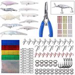 Blank Fishing Lure Making Kit 280PCS DIY Fishing Lure Kit Topwater Unpainted Swimbait Crankbaits Minnow Hard Lures Treble Hooks Fishing Pliers Eyes Stickers Make Your Own Fishing Lures