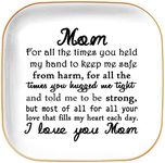 PUDDING CABIN Gift for Mom “I Love You Mom” Ring Dish, Birthday Gift for Mom, Thank You Mom Trinket Dish for Mothers Day Valentines Christmas, Mother of The Bride Gift, Retirement Gifts for women