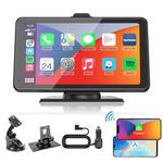 2024 Texpot Wireless Apple CarPlay Android Auto, 7" HD Touchscreen Car Play Screen Car Stereo with Bluetooth WiFi, Portable Carplay Screen for Car with Live Navigation,Mirror Link,AUX/FM,Voice Control