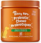 Zesty Paws Probiotics for Dogs - Dog Probiotics Chewable for Gut Flora & Immune System Support - Pet Supplement with Premium DE111 Bacillus subtilis - Pumpkin Flavour - 90 Count