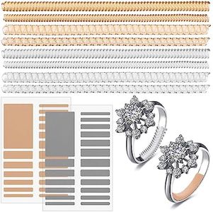 Amaxiu Ajustador de tamaño de Anillo Invisible para Anillos Sueltos, 46 Piezas de ajustadores de Anillo en Espiral para Anillos Anchos joyería Anillo Tensor de Anillo Espaciador Protectores de Anillo