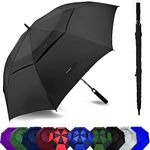 Baraida Golf Umbrella Large 62/68/72 Inch, Extra Large Oversize Double Canopy Vented Windproof Waterproof Umbrella, Automatic Open Golf Umbrella for Men and Women and Family.(72 inch,Black)