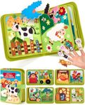 hahaland Busy Book for Toddlers 1-3 - Montessori Toys Busy Board for 1 Year Old Boy Gifts Girl Toys Educational Learning Quiet Activity Books Toddler Airplane Travel Toy 1-2 One Year Old Birthday Gift