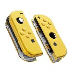 eXtremeRate Chrome Gold Joy con Handheld Controller Housing with Full Set Buttons, DIY Replacement Shell Case for Nintendo Switch Joycon & Switch OLED Joy con Console Shell NOT Included