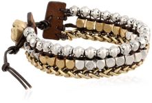 Lucky Brand Royal Jewels Two-Tone Mixed Two-Tone Faux Wrap Bracelet, 7"