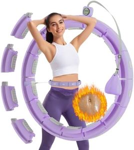 MOSHEEHDOR 2025 New Silent Smart Weighted Fitness Hoop, Weighted Hula Circle Hoops for Adults Weight Loss,18 Detachable Links Waist 30"- 50", Exercise Hula for Women & Men (Purple)