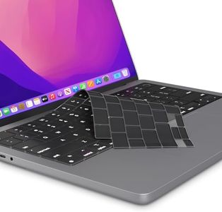 Kuzy Premium MacBook Pro 14 inch Keyboard Cover - MacBook Pro Keyboard Cover Skin 14 16 inch 2023 2022 M3 M2 M1 A2779 A2442 A2780 A2485 - MacBook Air 15 inch Keyboard Cover 13 A2941 A2681, Oxy Black