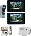 AMOCAM Apartment Video Intercom System and Electric Control Door Lock and 12V Power Supply Control for Home Villa Apartment